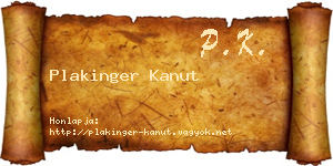 Plakinger Kanut névjegykártya